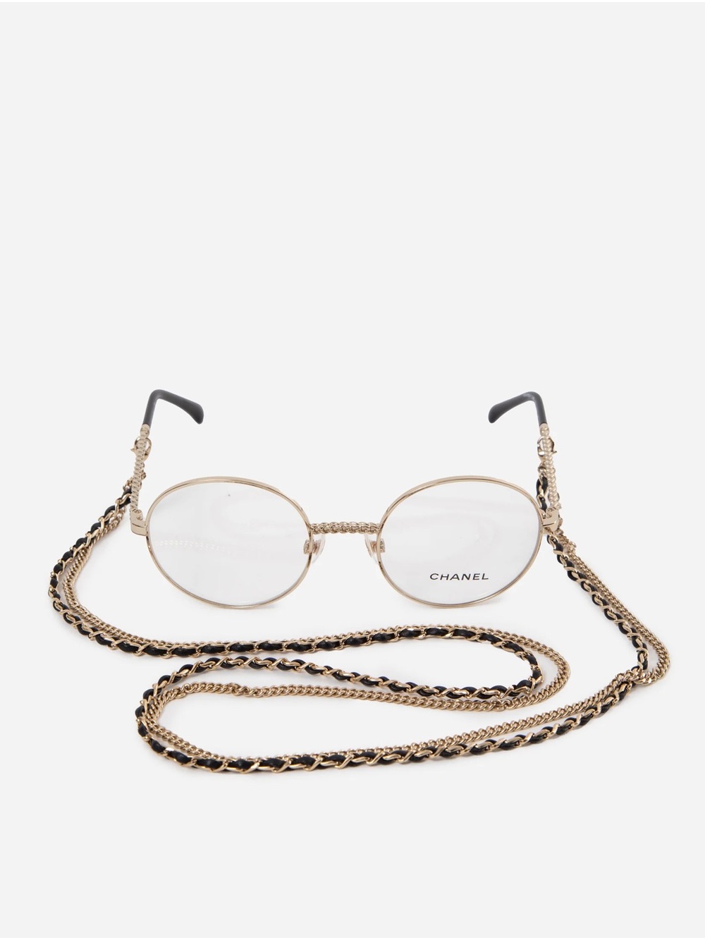 Pre-Owned Chanel Metal Round Removable Chain Eyeglasses
